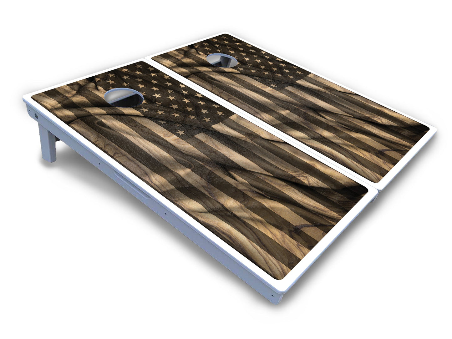 USA Wood Flag Cornhole Boards - All Weather Series