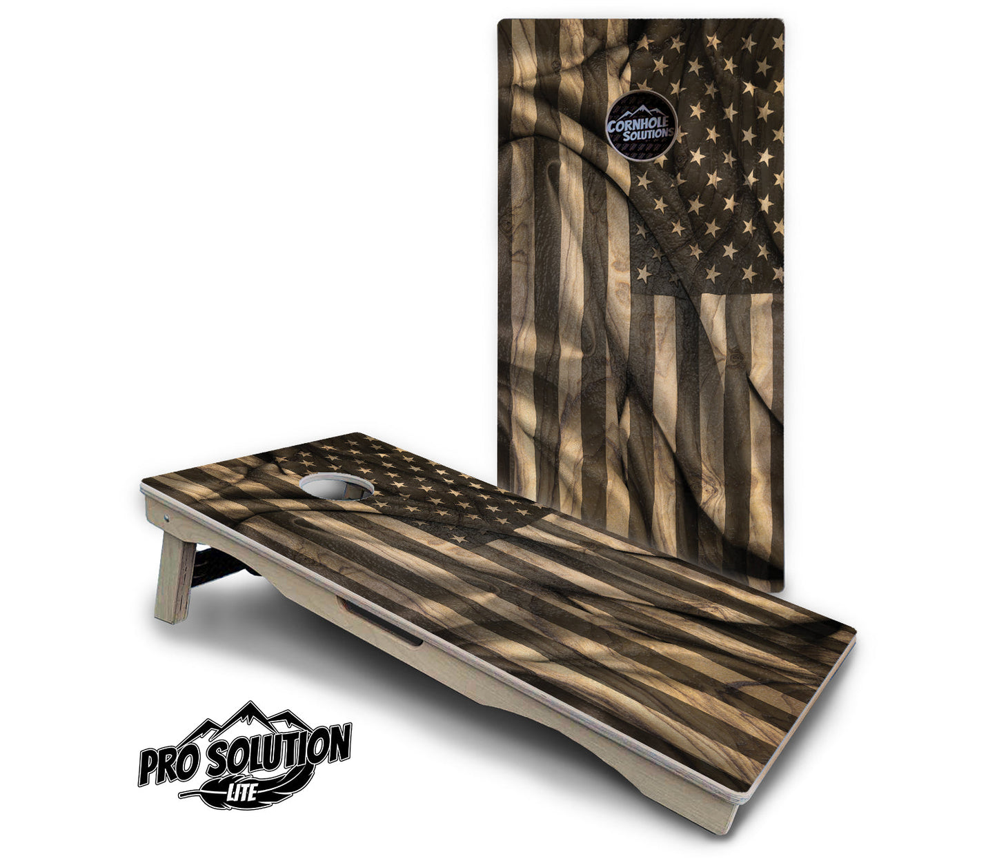 USA Wood Flag Cornhole Boards - Pro Solution Lite Series
