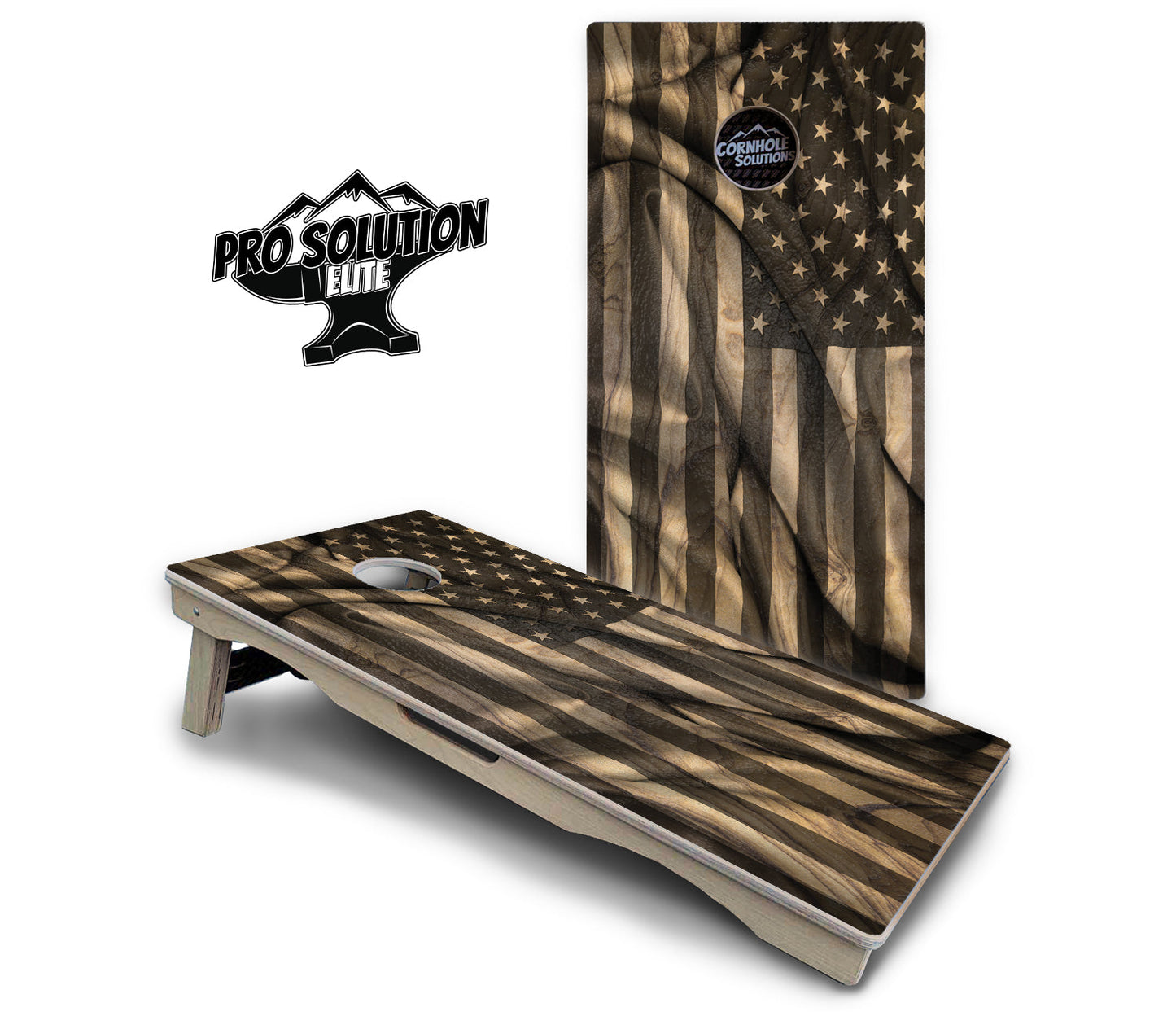 USA Wood Flag Cornhole Boards - Pro Solution Elite Series