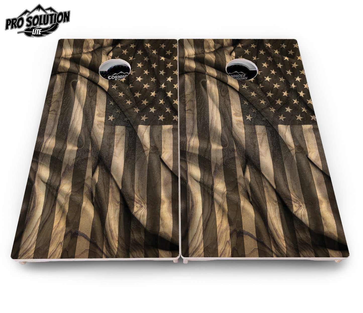 USA Wood Flag Cornhole Boards - Pro Solution Lite Series