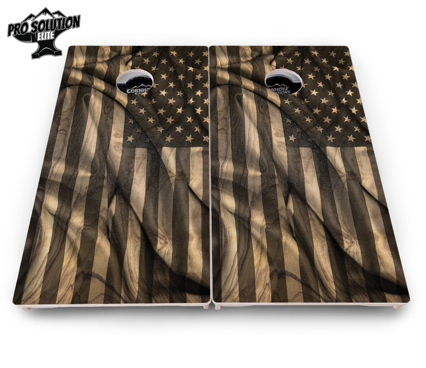 USA Wood Flag Cornhole Boards - Pro Solution Elite Series