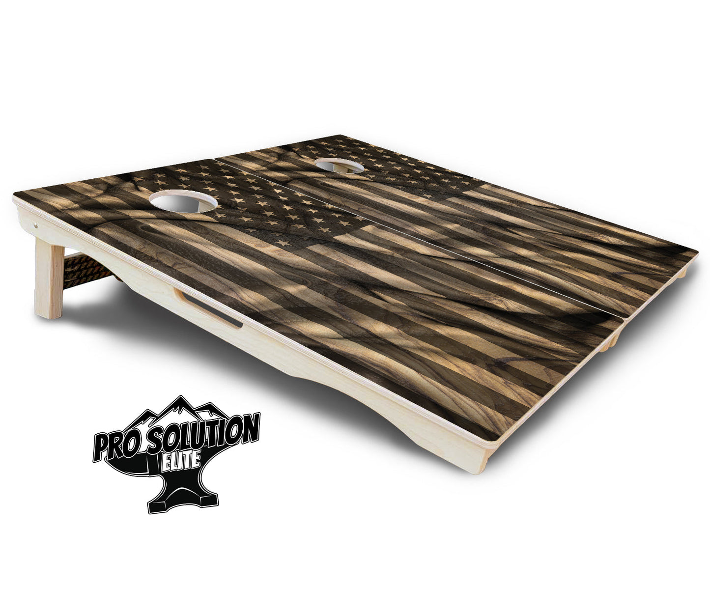 USA Wood Flag Cornhole Boards - Pro Solution Elite Series