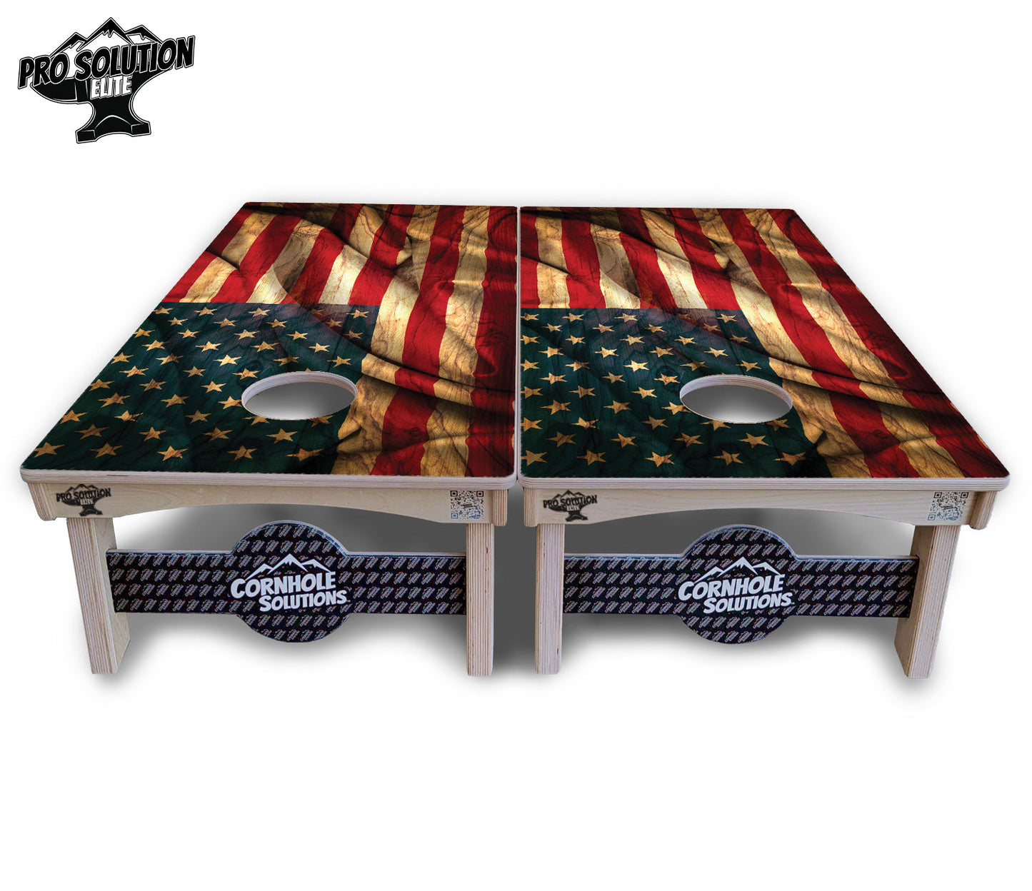 USA Wood Flag Color Cornhole Boards - Pro Solution Elite Series