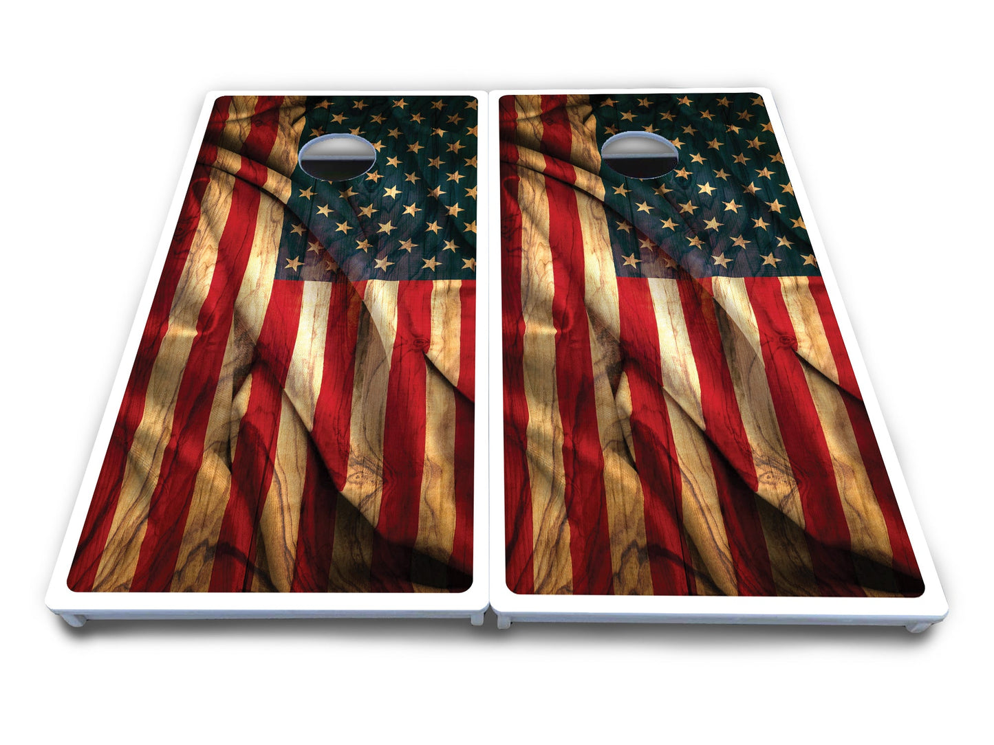 USA Wood Flag Color Cornhole Boards - All Weather Series
