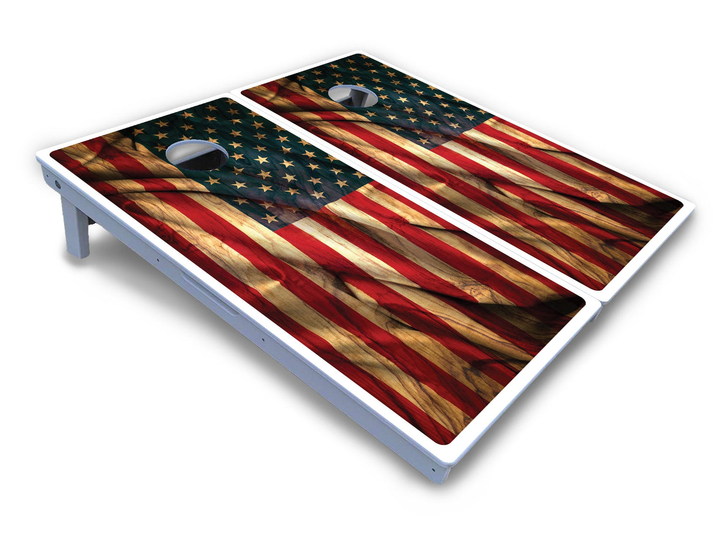 USA Wood Flag Color Cornhole Boards - All Weather Series