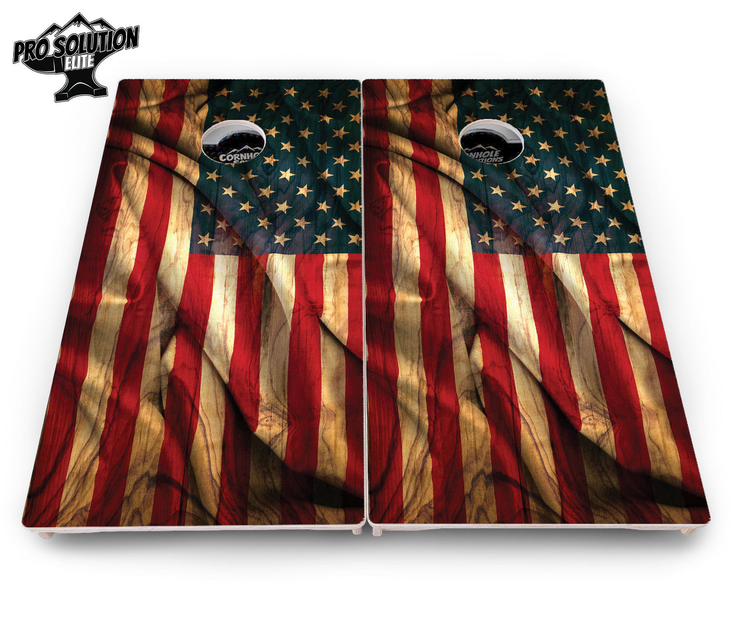 USA Wood Flag Color Cornhole Boards - Pro Solution Elite Series