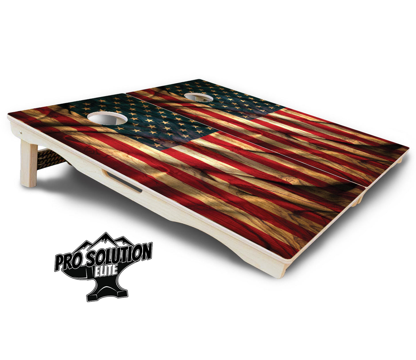 USA Wood Flag Color Cornhole Boards - Pro Solution Elite Series