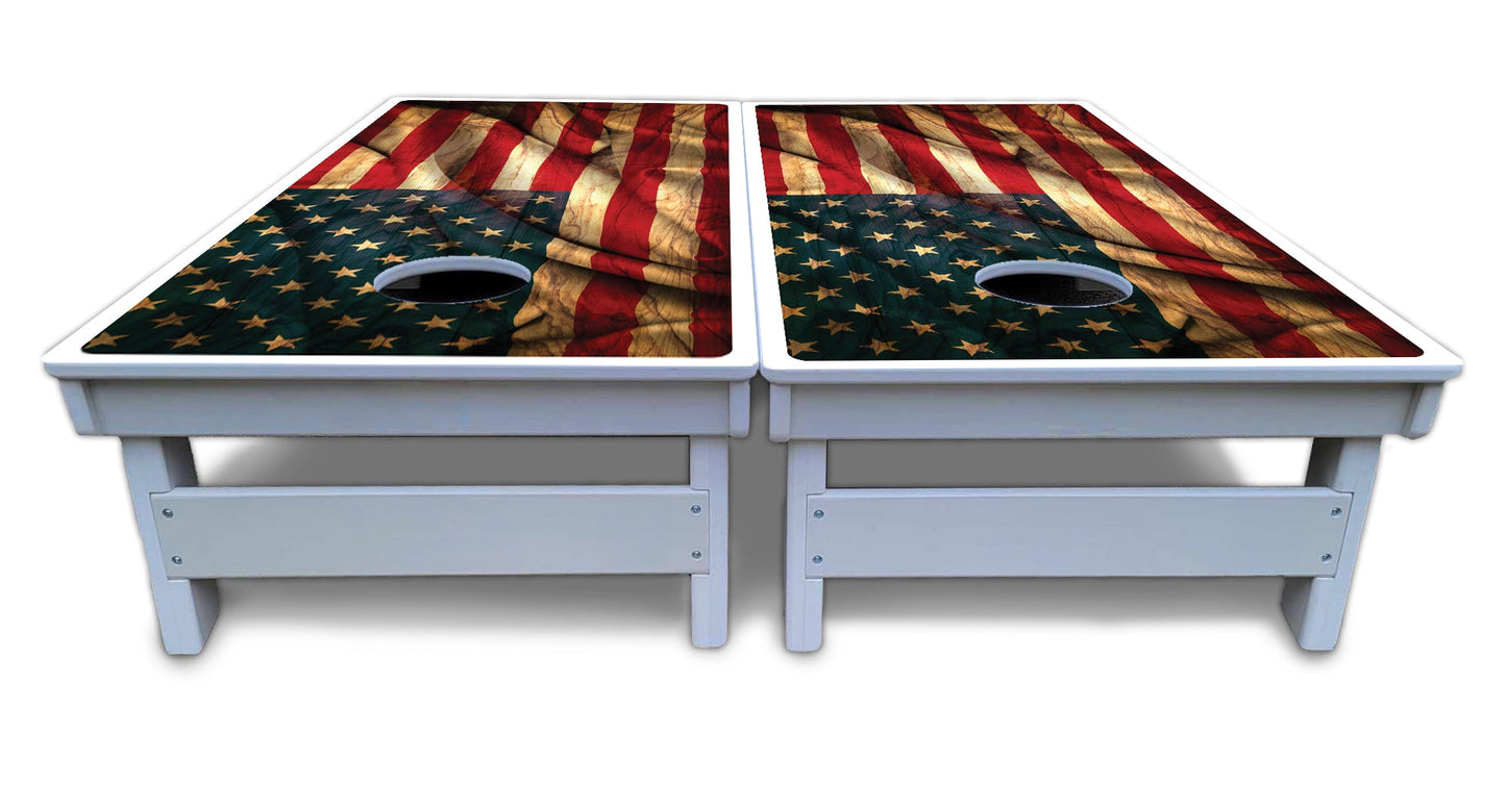 USA Wood Flag Color Cornhole Boards - All Weather Series
