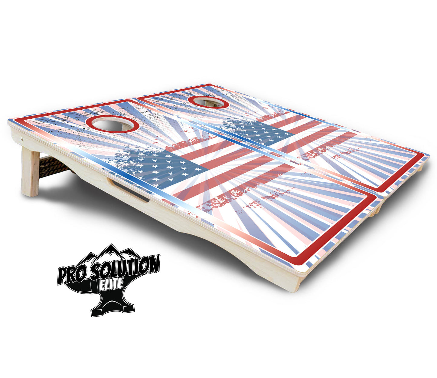 Patriotic Sunburst Cornhole Boards - Pro Solution Elite Series