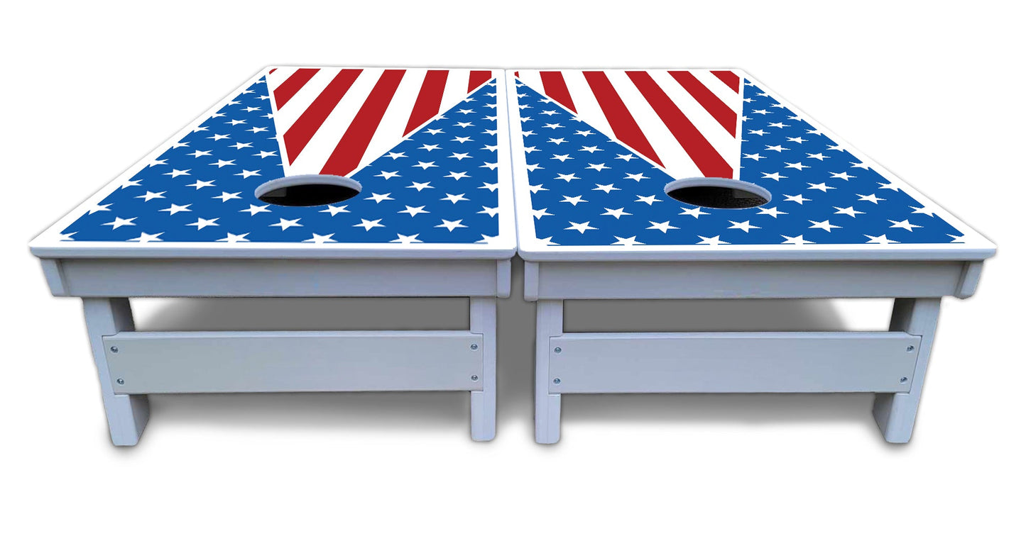 Stars & Stripes Triangle Cornhole Boards - All Weather Series