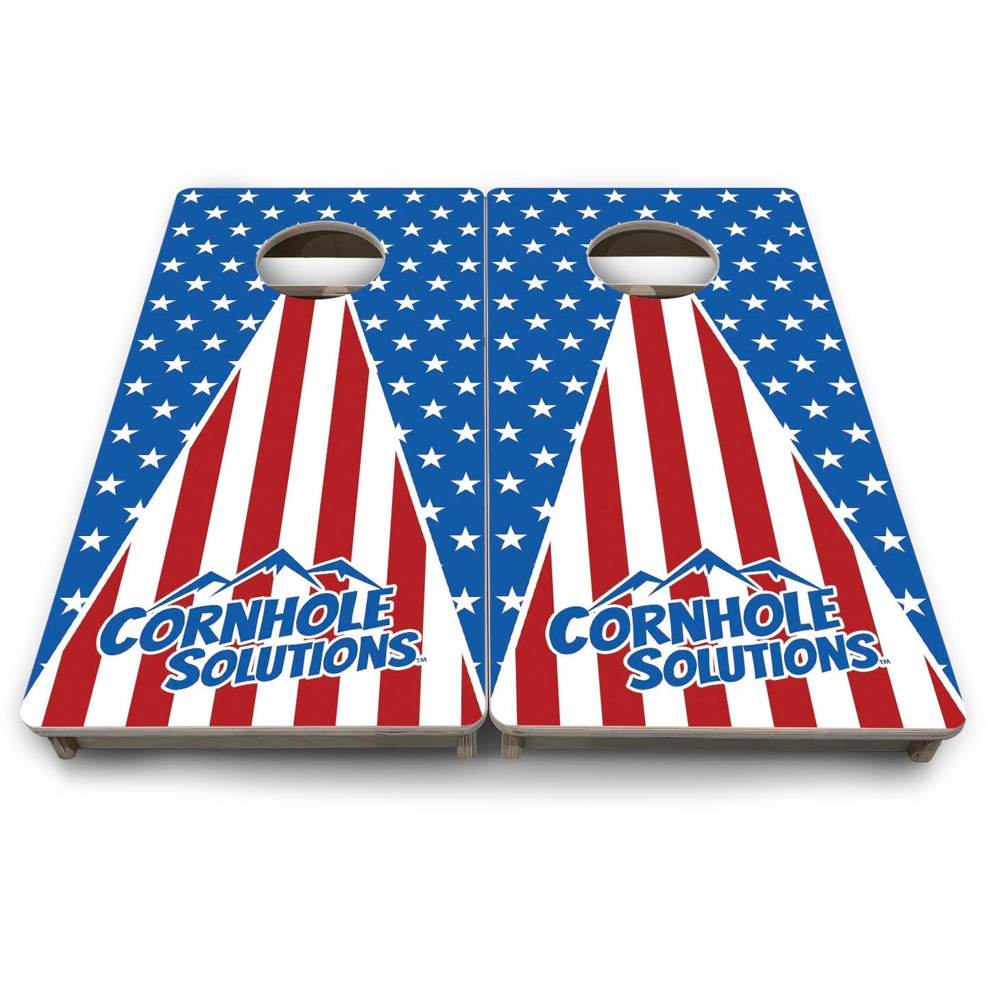 Stars & Stripes Triangle CS Logo - Mini or Vacation Size Cornhole Boards
