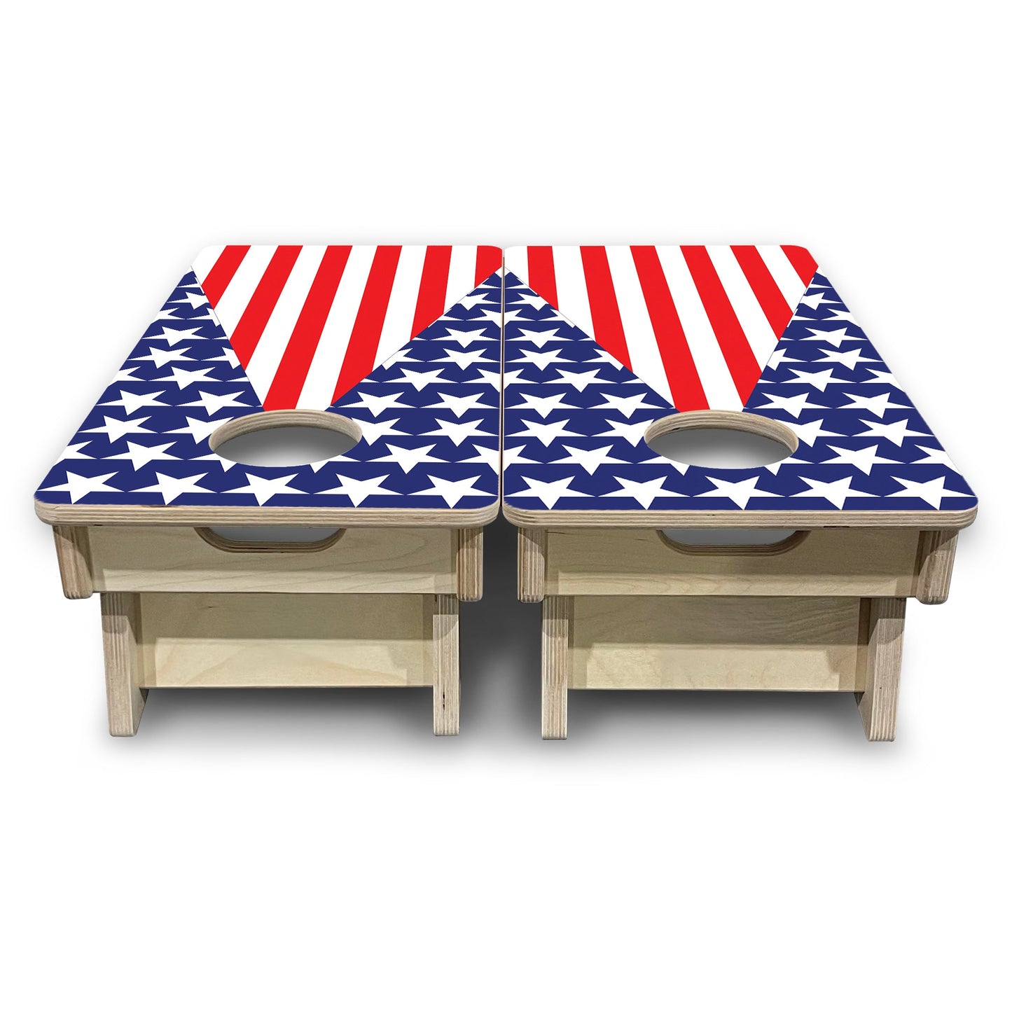 Mini Cornhole Boards - Stars & Stripes Triangle