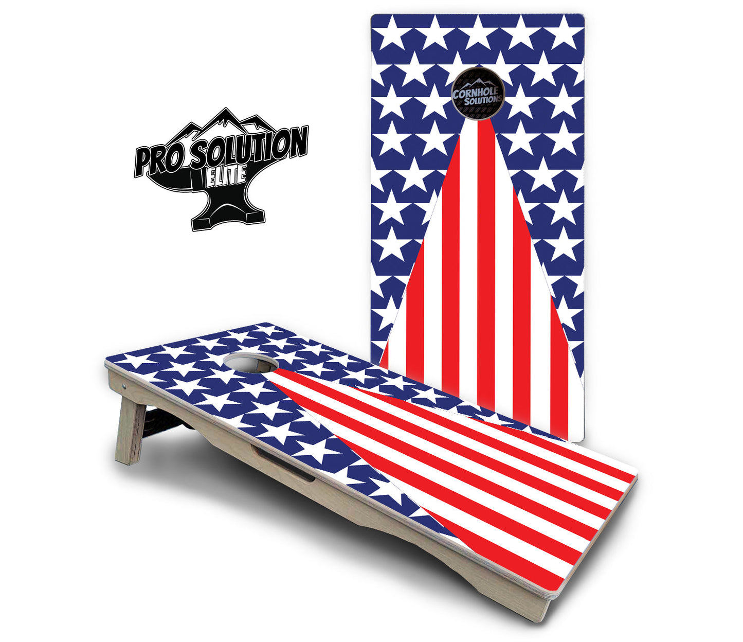 Stars & Stripes Triangle Cornhole Boards - Pro Solution Elite Series