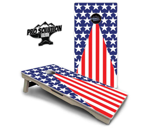 Cornhole Boards - Pro Solution Elite Series - Stars & Stripes Triangle