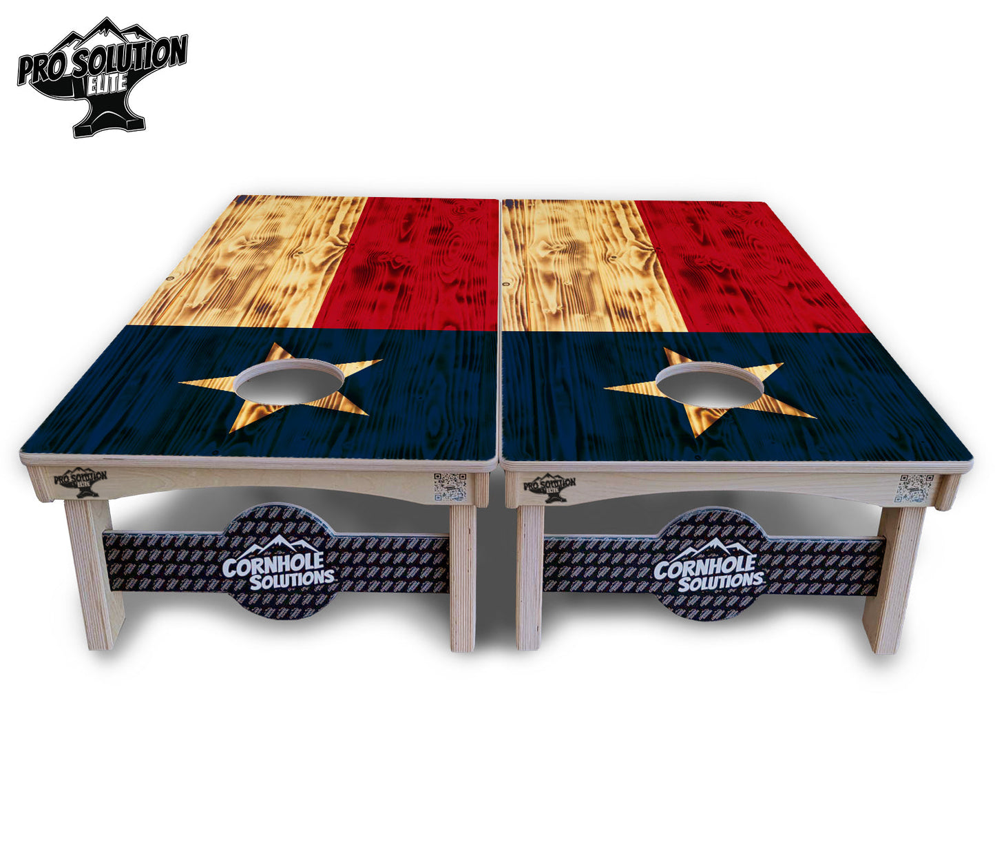 Burnt Texas Flag Cornhole Boards - Pro Solution Elite Series