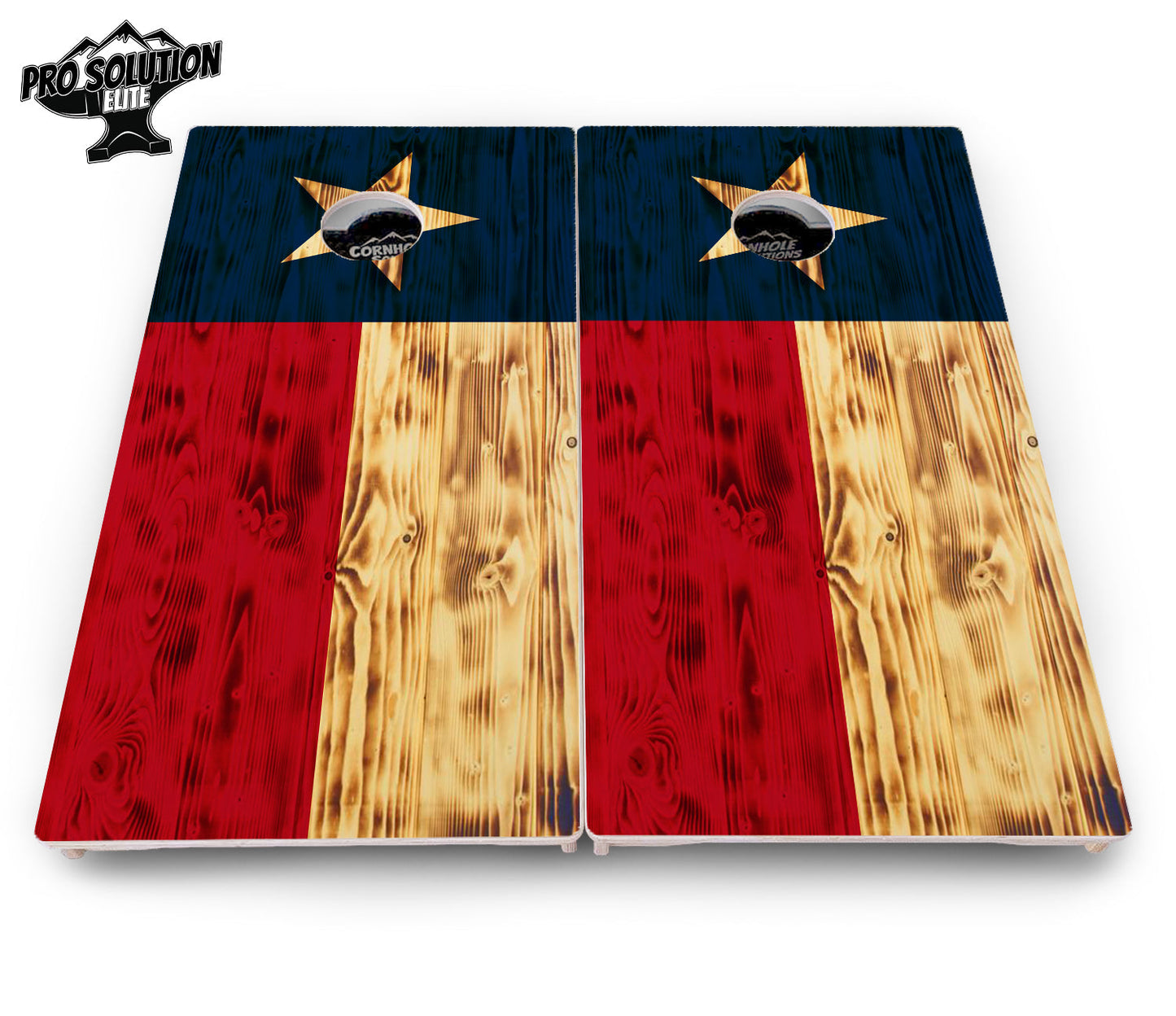 Burnt Texas Flag Cornhole Boards - Pro Solution Elite Series