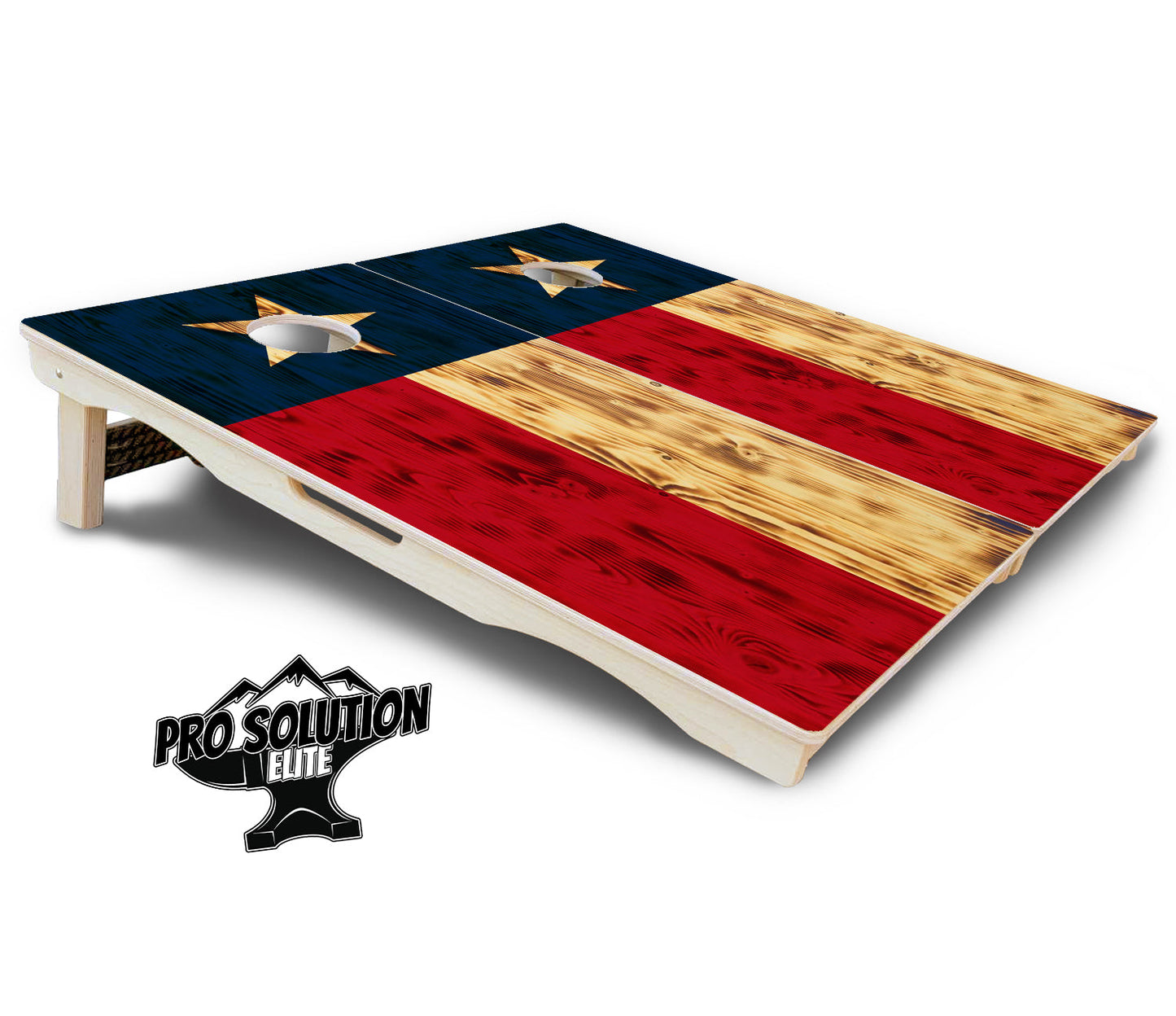 Burnt Texas Flag Cornhole Boards - Pro Solution Elite Series