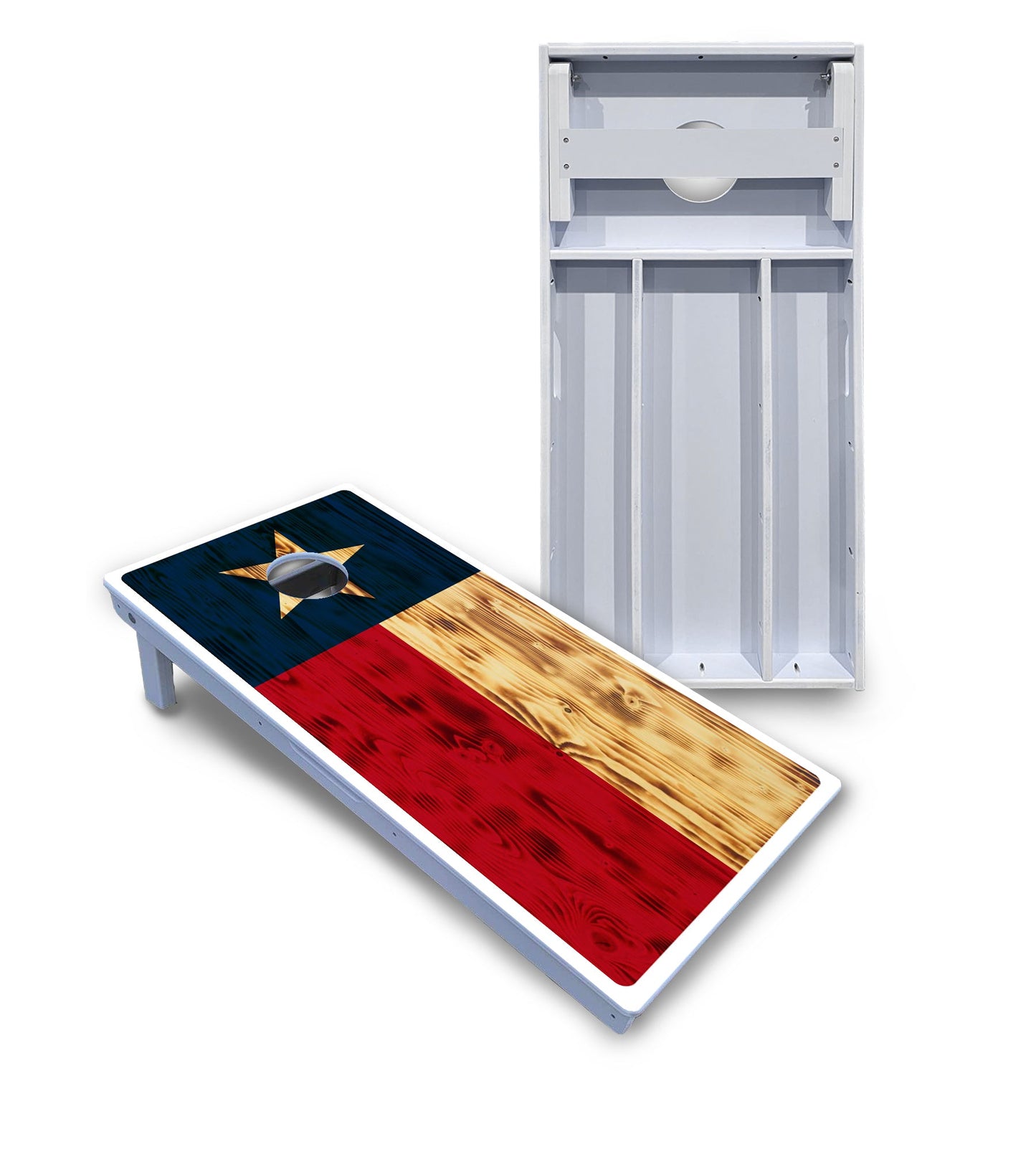 Burnt Texas Flag Cornhole Boards - All Weather Series