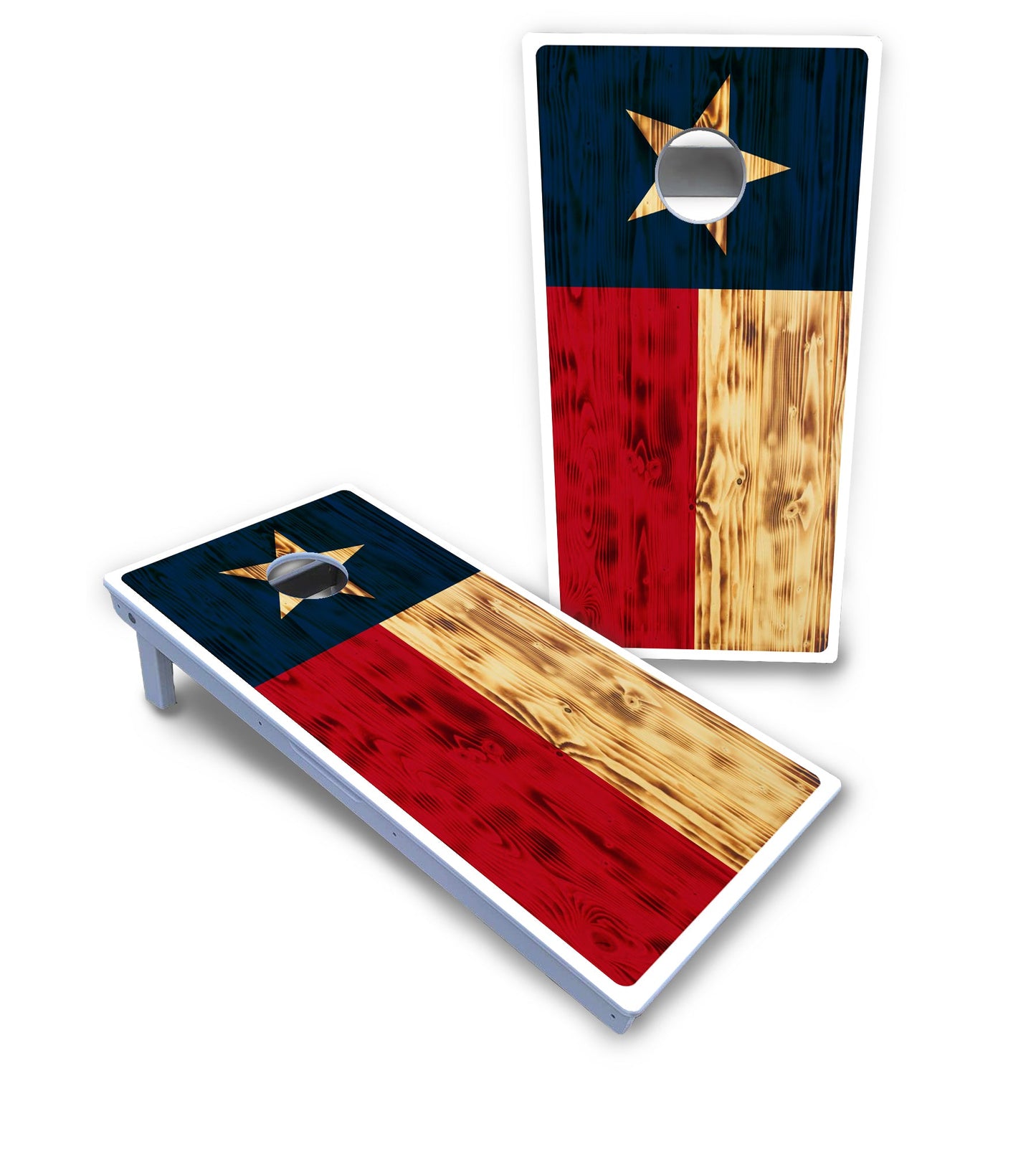 Burnt Texas Flag Cornhole Boards - All Weather Series