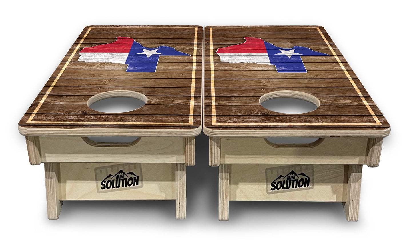 Mini Cornhole Boards - Texas Wood Panel