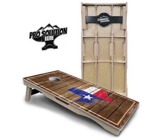 Texas Wood Panel Cornhole Boards - Pro Solution Elite Series