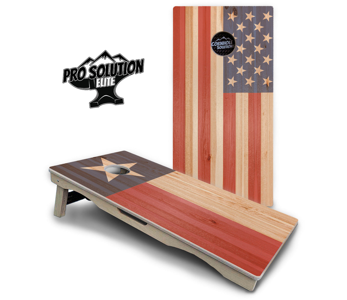 Faded Texas & American Flag Cornhole Boards - Pro Solution Elite Series