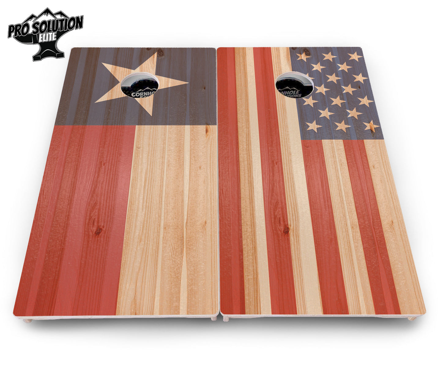 Faded Texas & American Flag Cornhole Boards - Pro Solution Elite Series