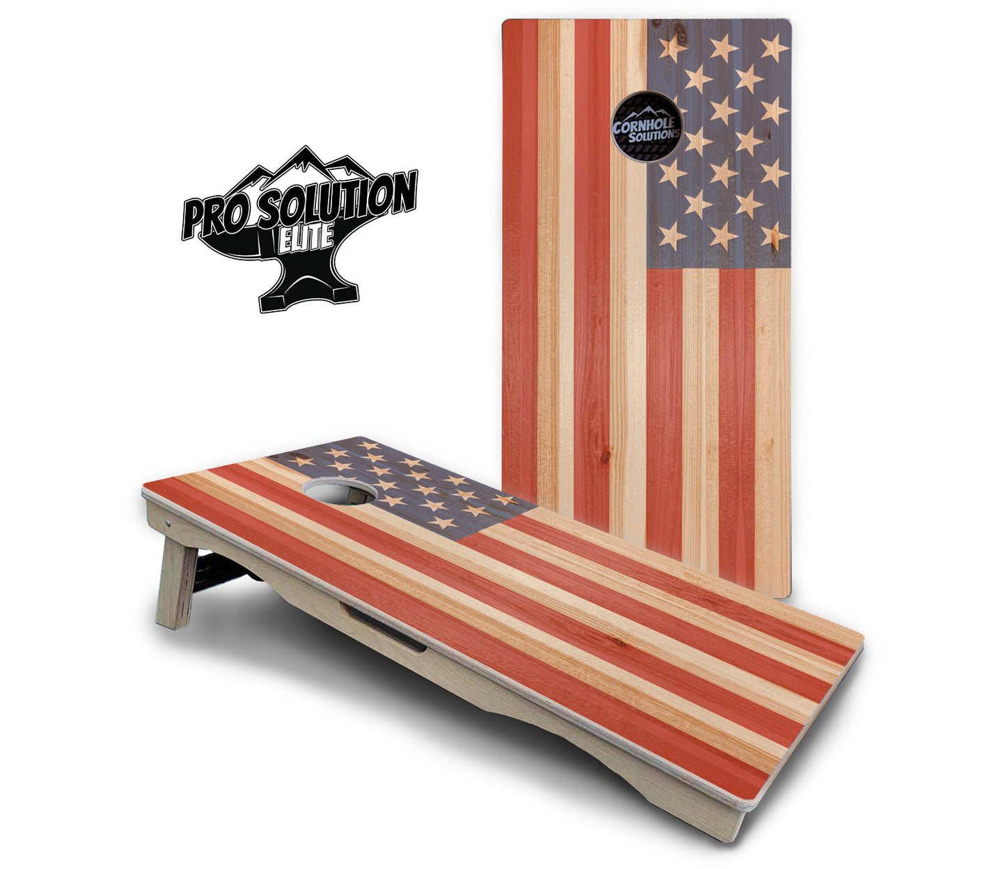 Faded Texas & American Flag Cornhole Boards - Pro Solution Elite Series