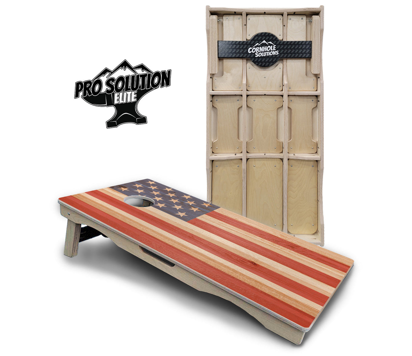 Faded Texas & American Flag Cornhole Boards - Pro Solution Elite Series