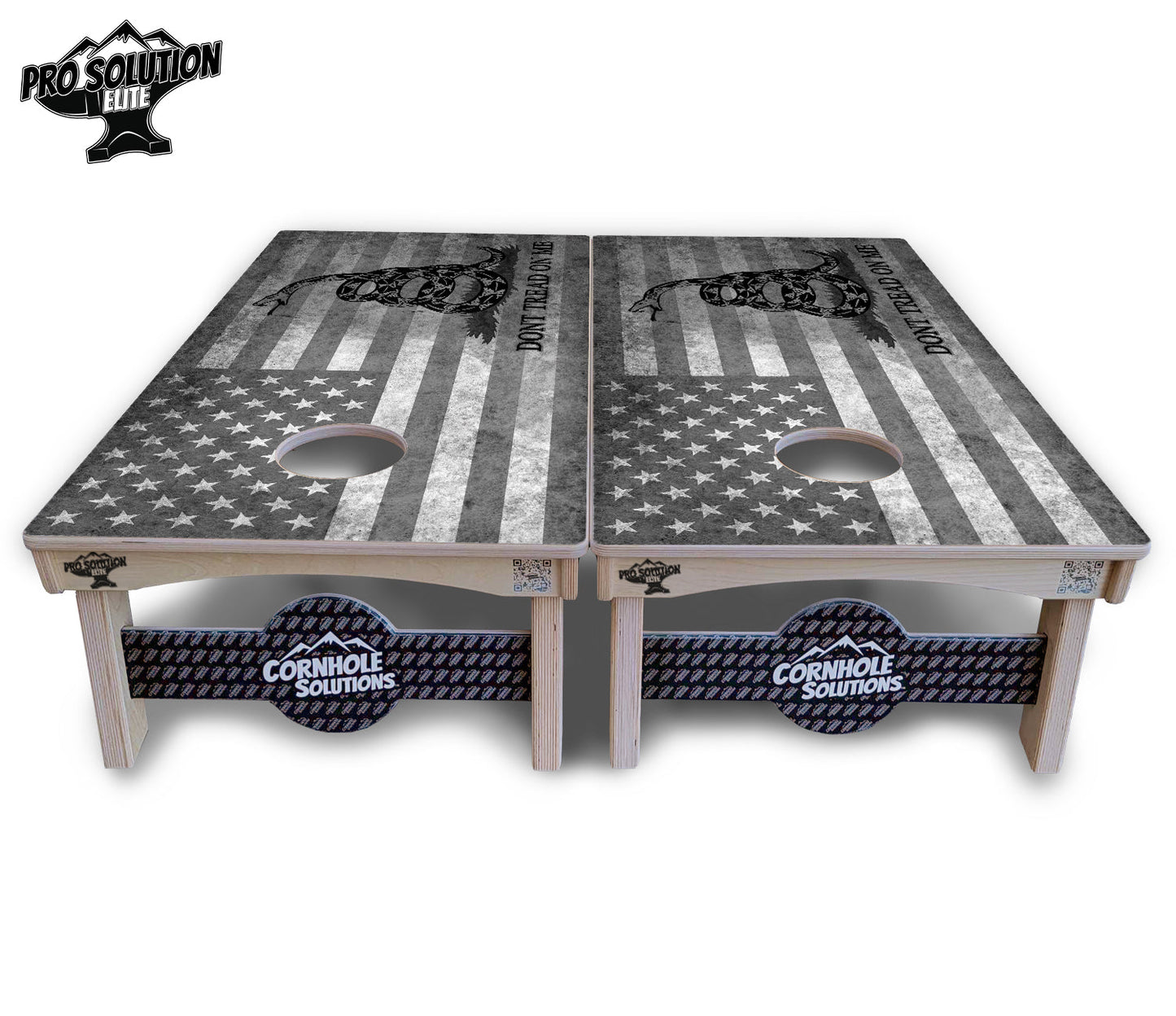 DTOM B&W Flag Cornhole Boards - Pro Solution Elite Series