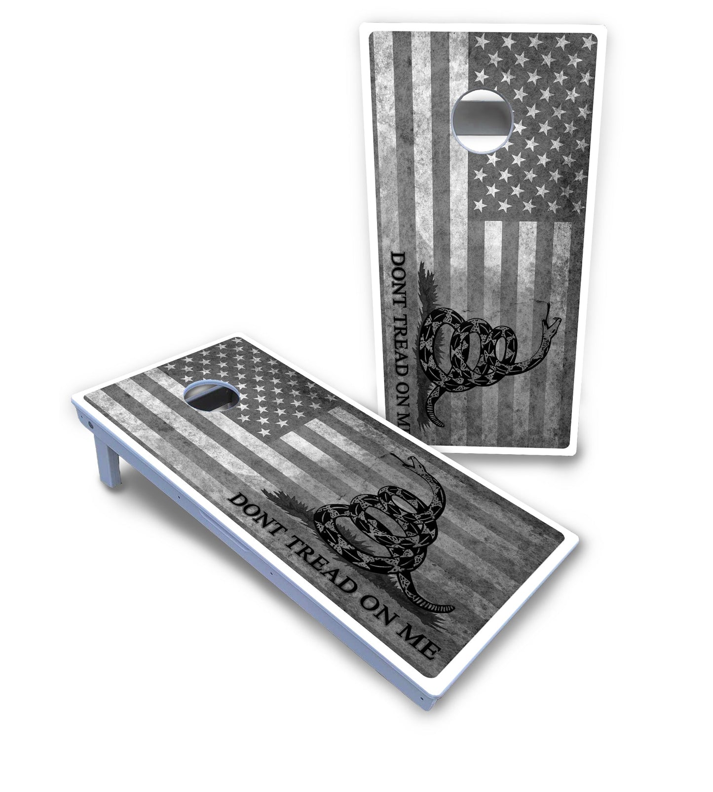 DTOM B&W Flag Cornhole Boards - All Weather Series