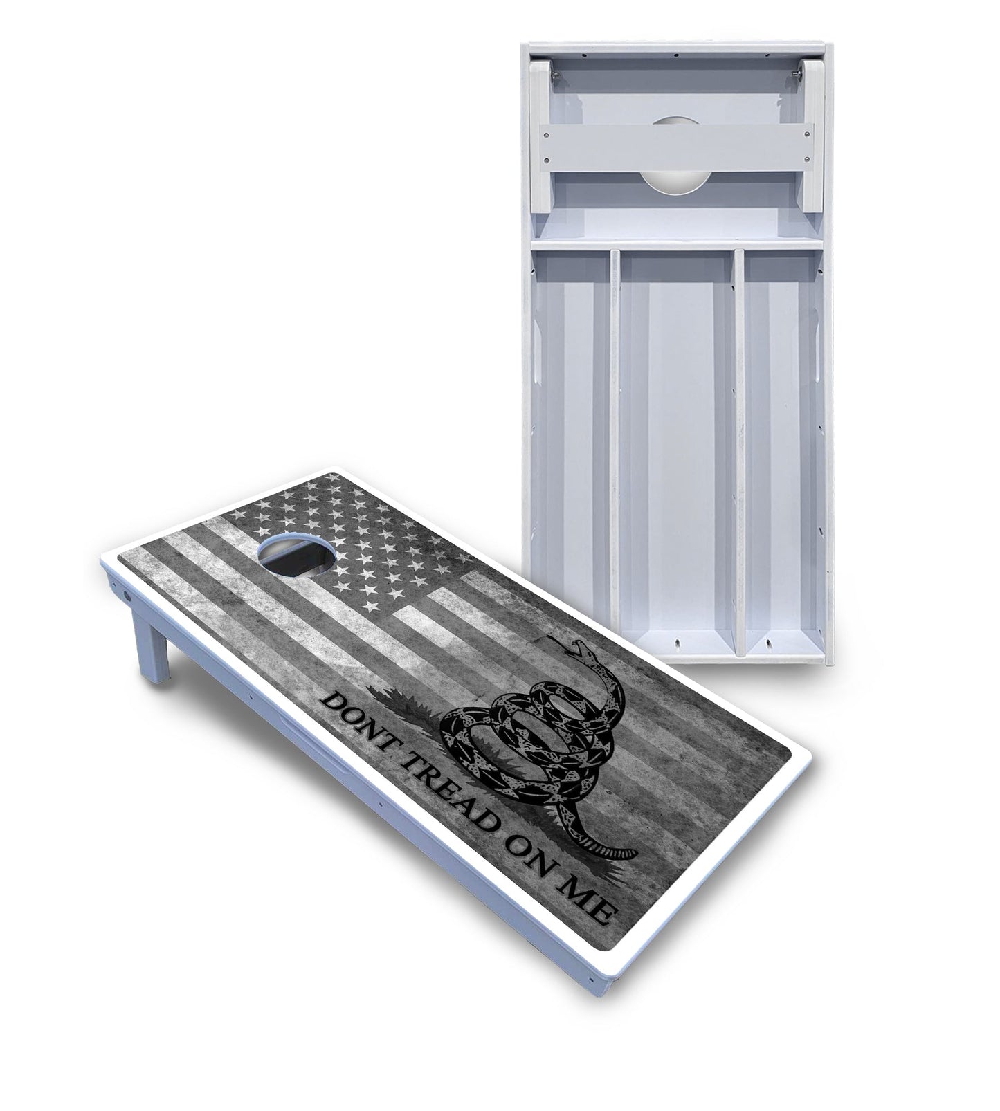 DTOM B&W Flag Cornhole Boards - All Weather Series