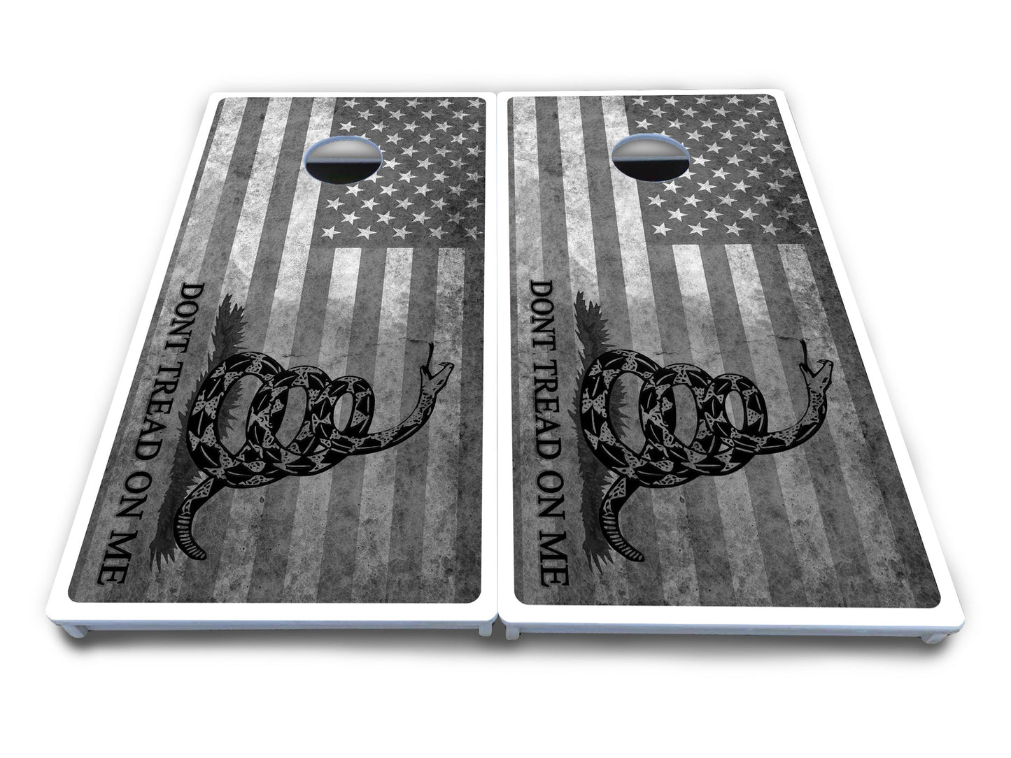 DTOM B&W Flag Cornhole Boards - All Weather Series