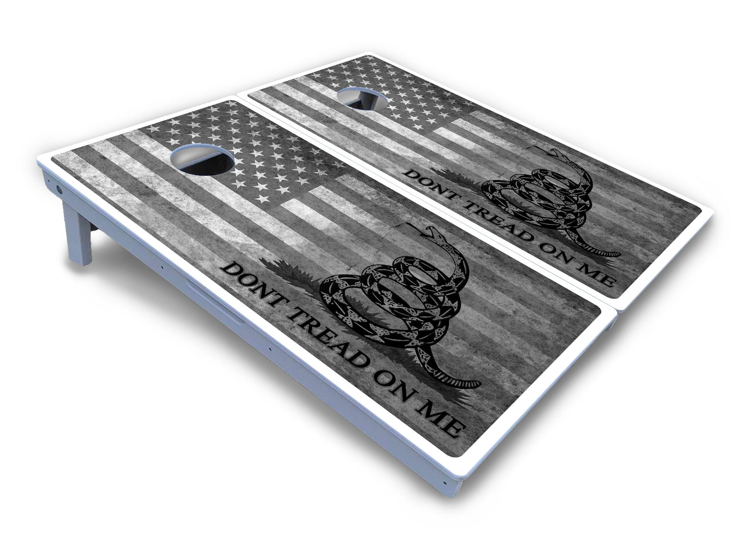 DTOM B&W Flag Cornhole Boards - All Weather Series