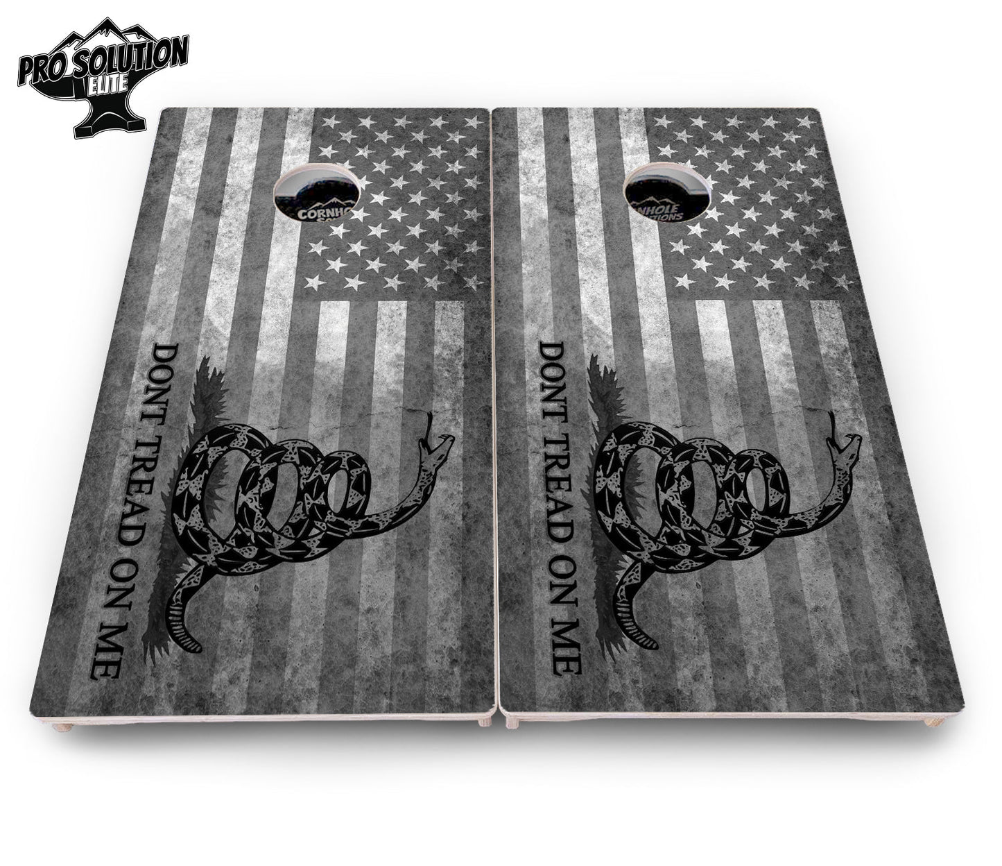 DTOM B&W Flag Cornhole Boards - Pro Solution Elite Series