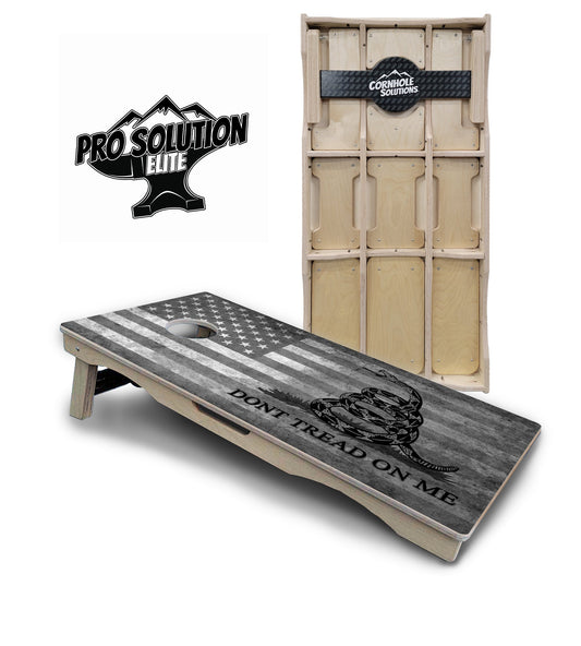 DTOM B&W Flag Cornhole Boards - Pro Solution Elite Series