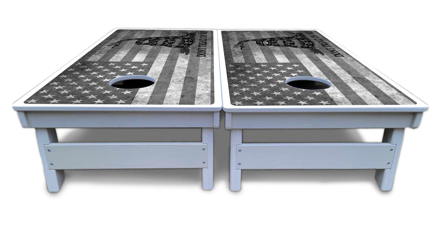 DTOM B&W Flag Cornhole Boards - All Weather Series