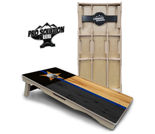 Texas Thin Blue Line Cornhole Boards - Pro Solution Elite Series