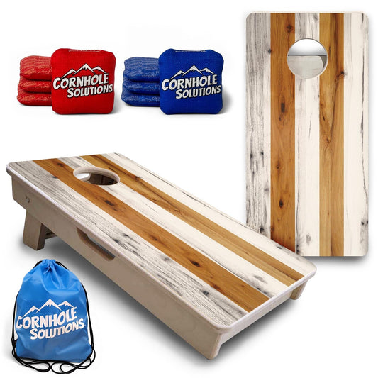 Large Natural Stripes - Mini or Vacation Size Cornhole Boards