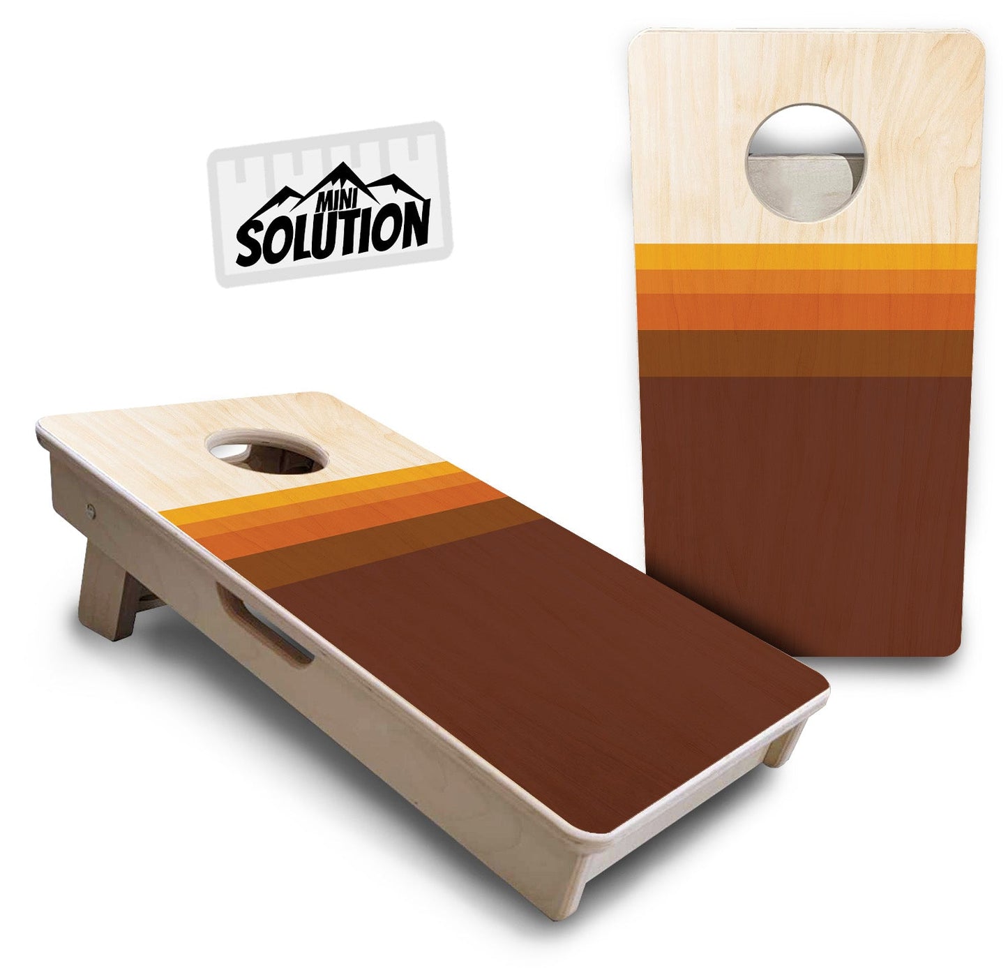 Mini Cornhole Boards - Retro Wood Gradient