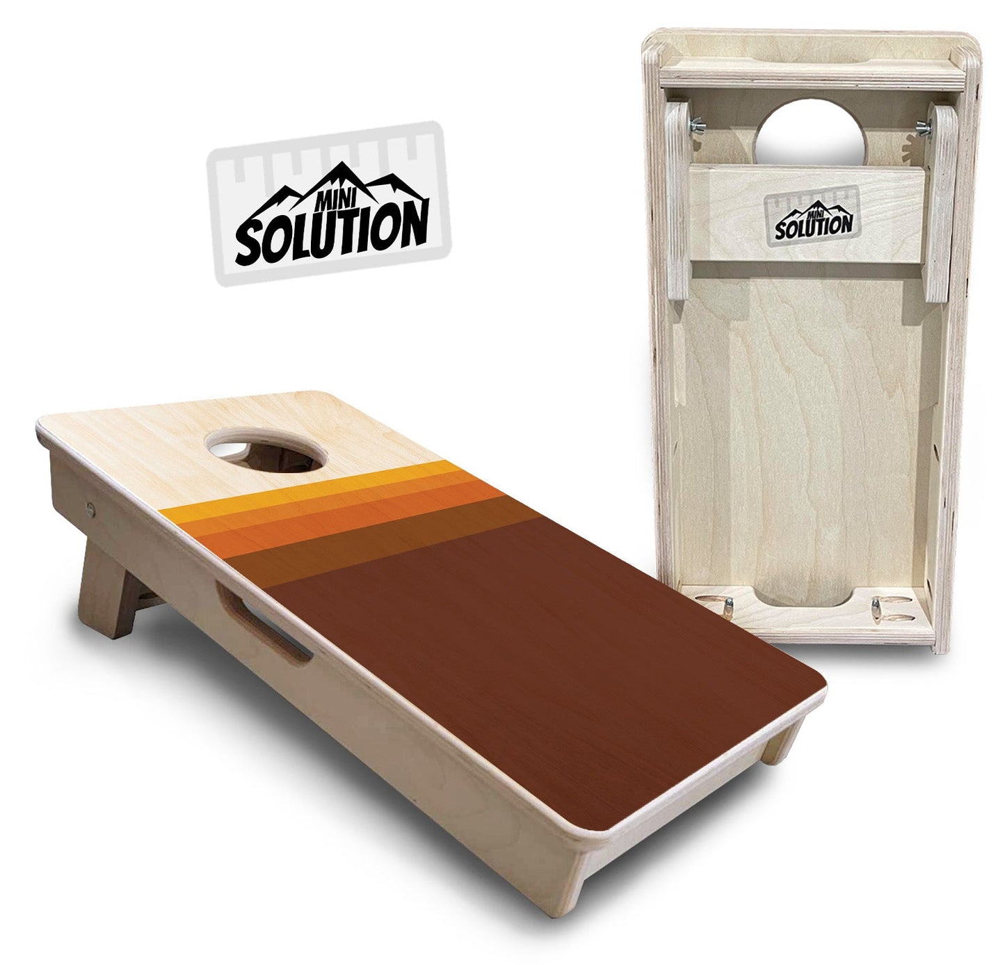 Mini Cornhole Boards - Retro Wood Gradient