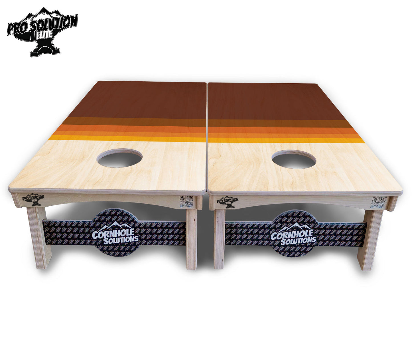 Retro Wood Gradient Cornhole Boards - Pro Solution Elite Series