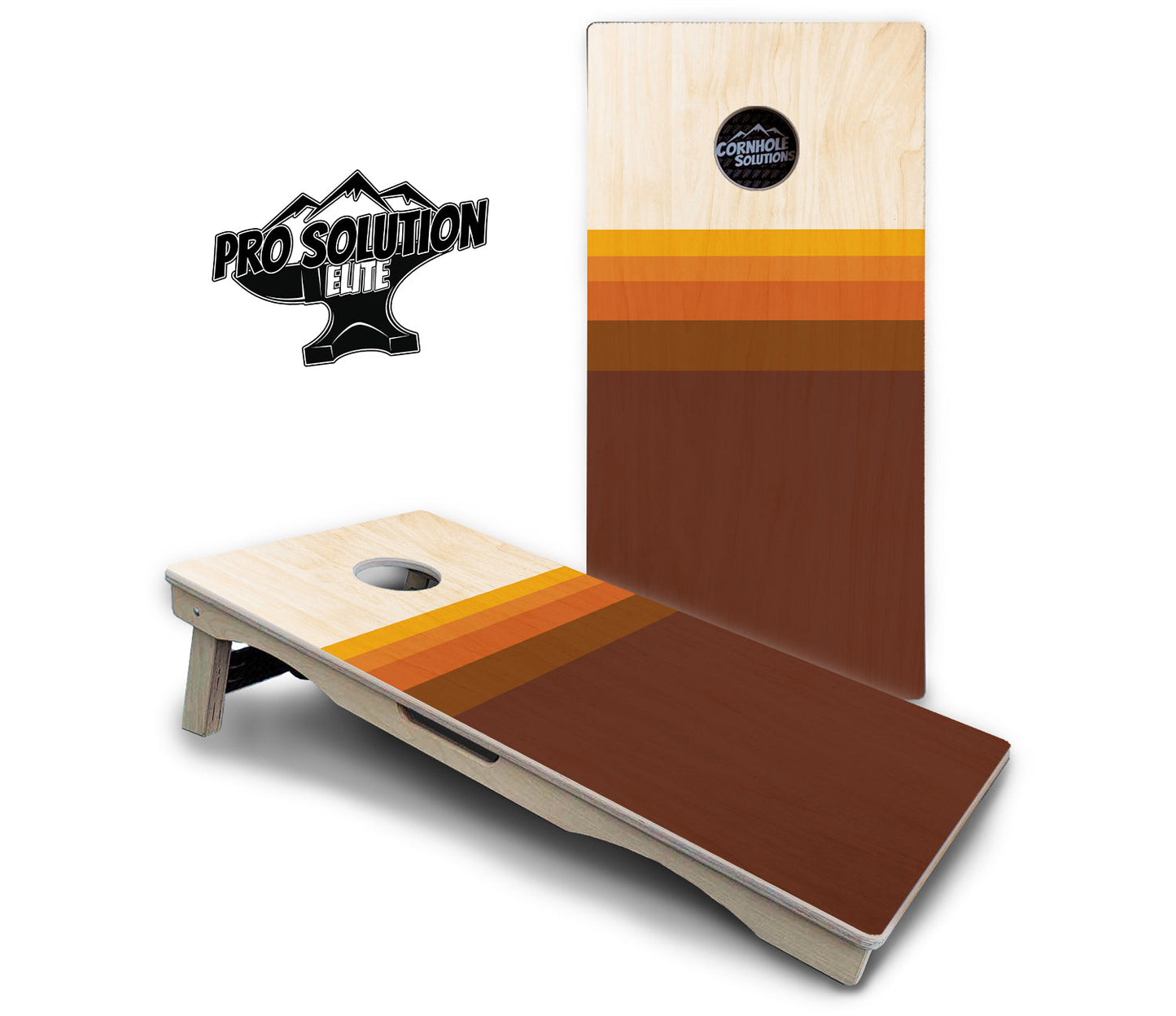 Retro Wood Gradient Cornhole Boards - Pro Solution Elite Series