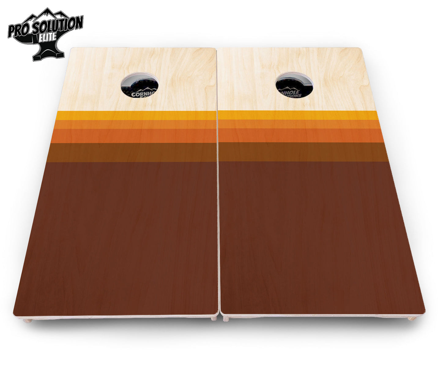 Retro Wood Gradient Cornhole Boards - Pro Solution Elite Series