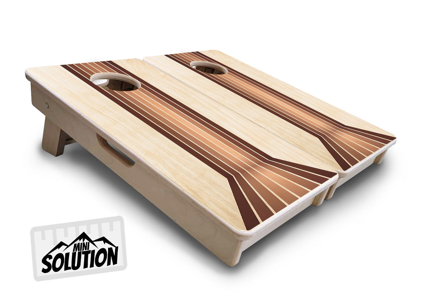 Retro Wood Lines - Mini or Vacation Size Cornhole Boards