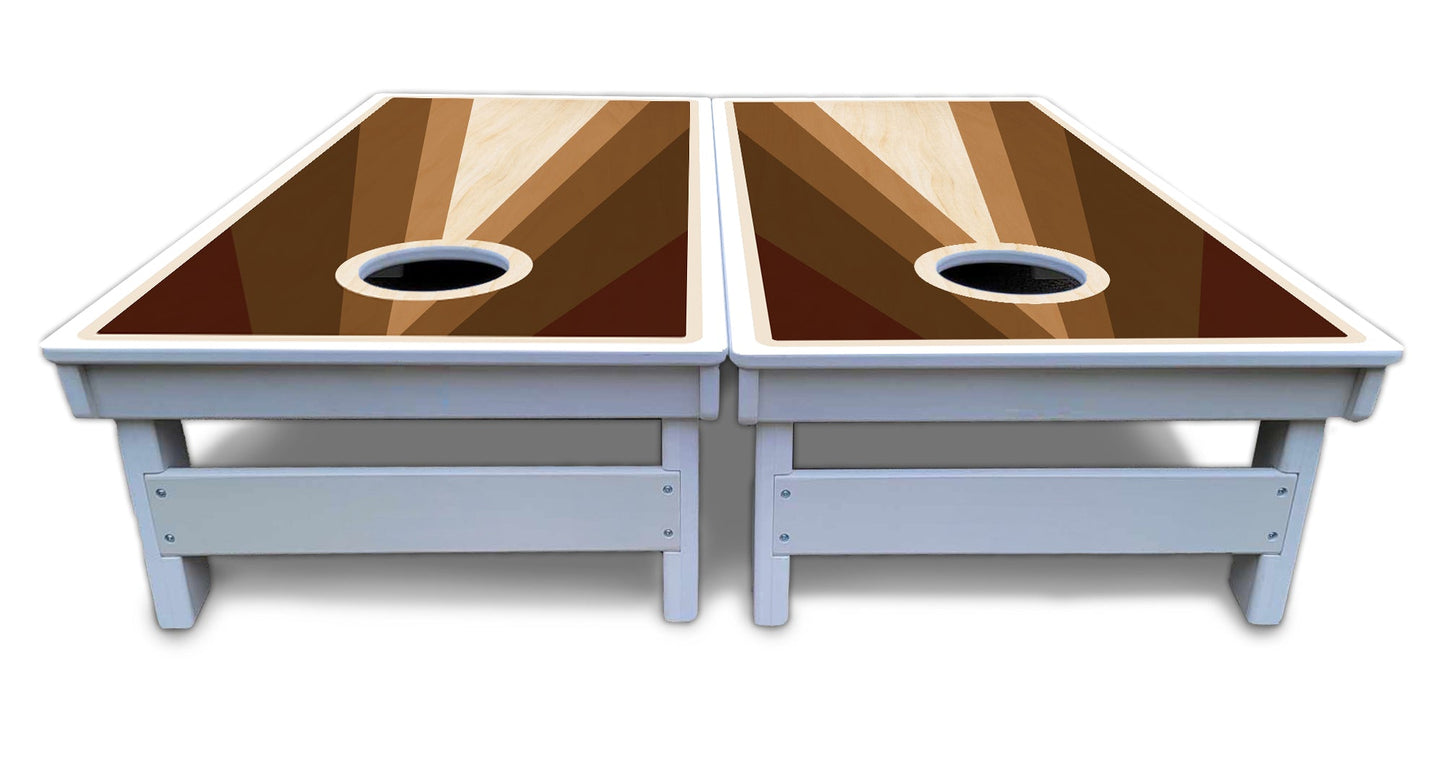 Retro Wood Triangle Cornhole Boards - All Weather Series