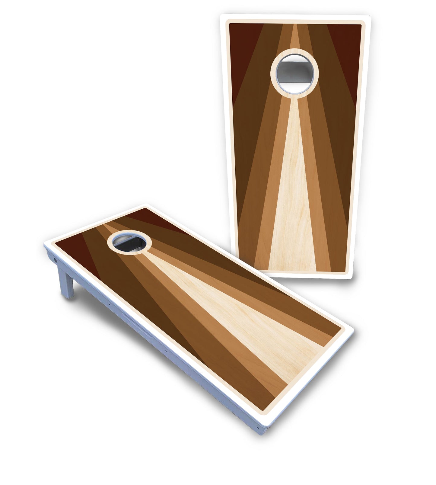 Retro Wood Triangle Cornhole Boards - All Weather Series