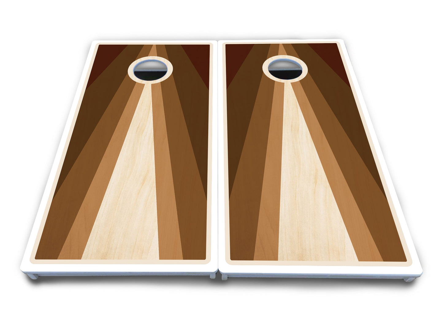 Retro Wood Triangle Cornhole Boards - All Weather Series