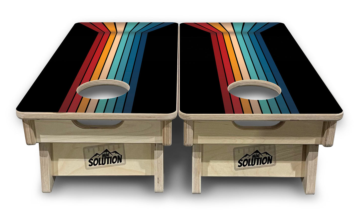 Mini Cornhole Boards - Retro Color Stripes