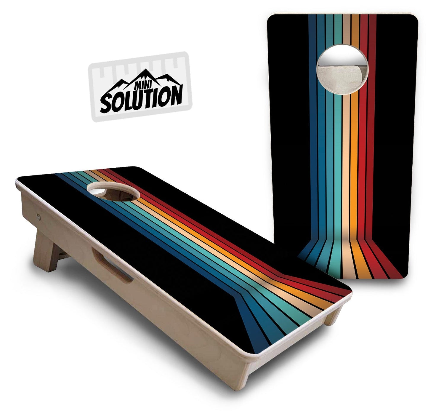 Mini Cornhole Boards - Retro Color Stripes
